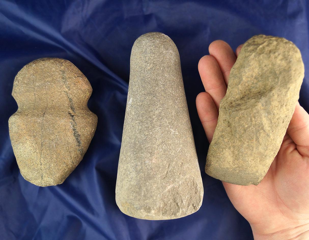 Set of 3 stone tools found in Ohio.