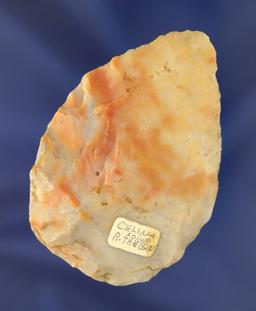 Very colorful 2 11/16" Flint Ridge Flint Blade found near Celina, Ohio by Ronald Thiebeau.