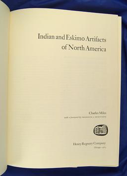 Hardcover book – Indian and Eskimo Artifacts of North America by Charles Miles.