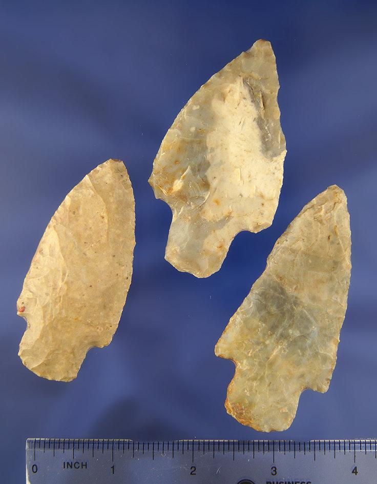 Adena Points from the frame of Norm Archer Adenas, pictured. Largest is 3 1/8".