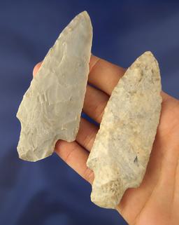 Pair of 2 Adena Points from the frame of Norm Archer Adenas, pictured. Largest is 3 15/16".