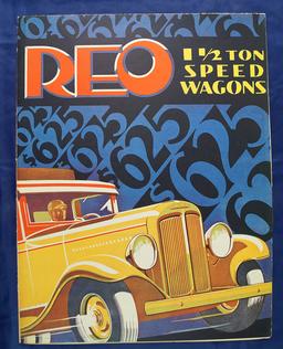 Set of 2:  REO Speed Wagons; and a 6 page REO-ROYALE 8 color brochure, Harrisburg Auto Co, PA