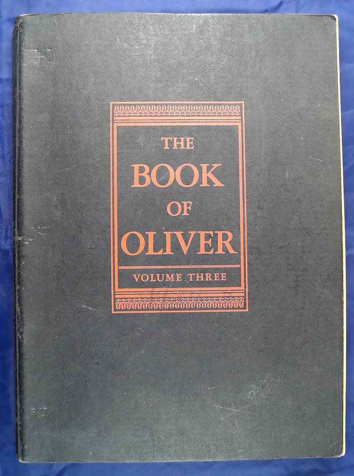 The Book of Oliver Volume Three, "1937" written inside in pen, 378 pages, black cover
