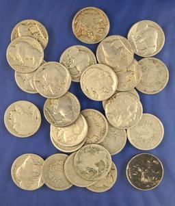 8 V Nickels and 18 Buffalo Nickels 26 Total Coins AG-G