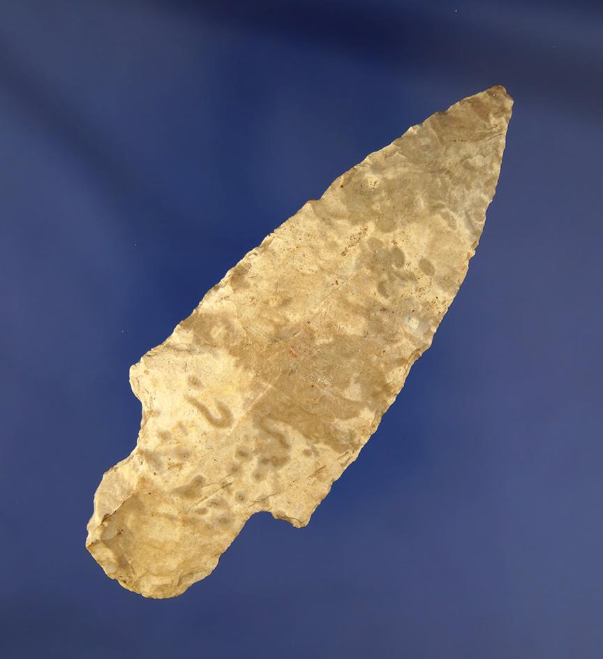 3 5/8" Adena made from Ft. Payne chert. Found by Clifton Reeder near the Cumberland River