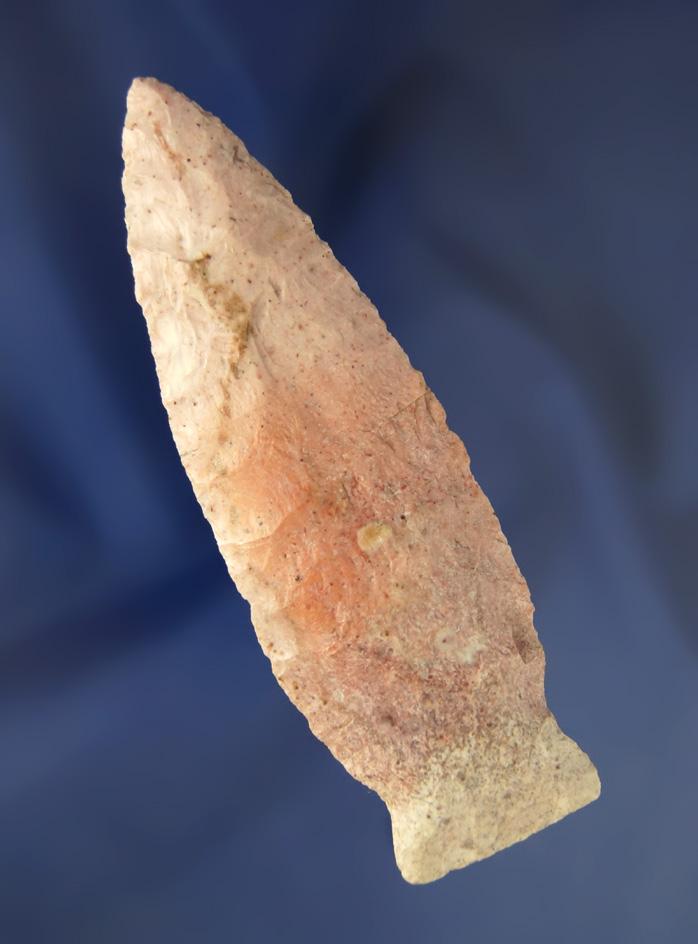 3 15/16" Nice Side Notched found in Saline Co.,  Missouri made from Strawberry Chert.. Bennett COA.