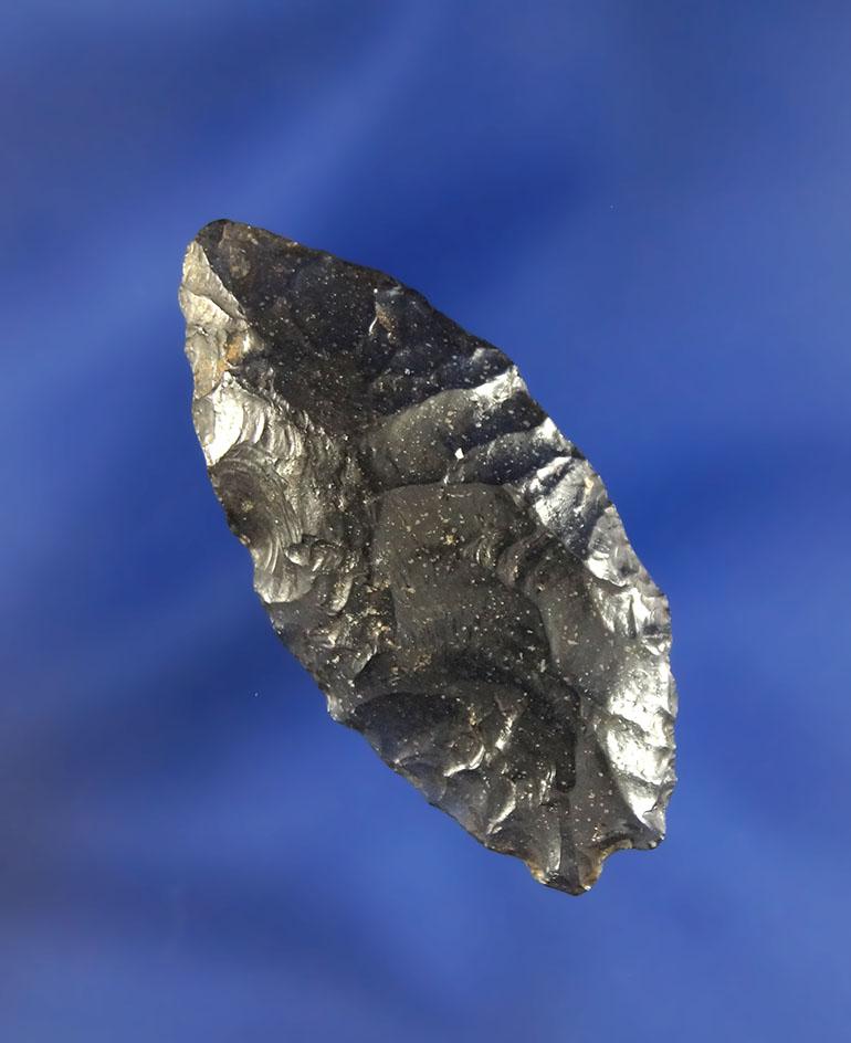 1 5/8" Humboldt made from Obsidian, found in Oregon.