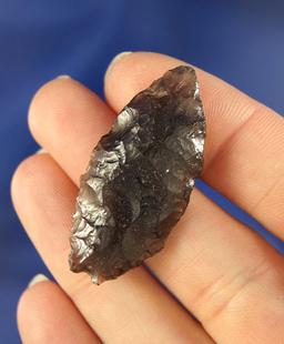 1 5/8" Humboldt made from Obsidian, found in Oregon.