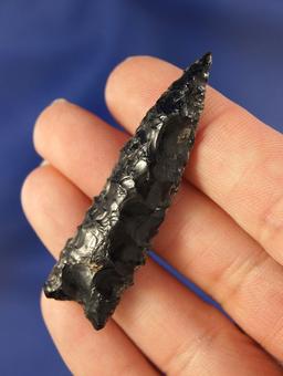 2 1/4" Humboldt made from Obsidian, found in Oregon.