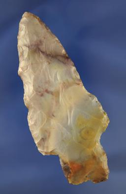 4 1/16" Adena made from beautiful multicolored purple Flint Ridge Flint found in Delaware Co., Ohio.