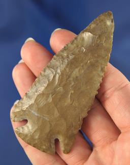 Exceptional! 3 3/8" Fort Payne chert Lost Lake , nicely patinated and beveled. Found in Kentucky.