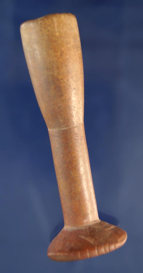 Very rare! 3 7/16" thin walled "Wineglass" Oregon pipe with a drilled suspension hole at base.