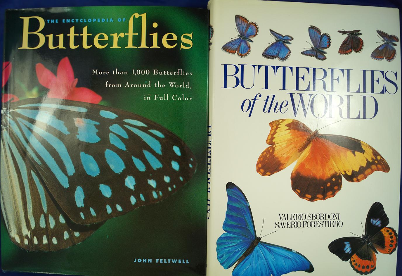 2 Hardcover books: "Butterflies of the World" by Sbordoni and Forestiero, and "The Encyclopedia of B