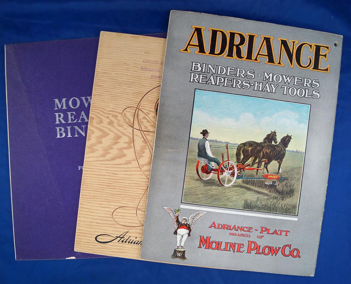 Set of 3 catalogs, Adriance Plow Co, some color