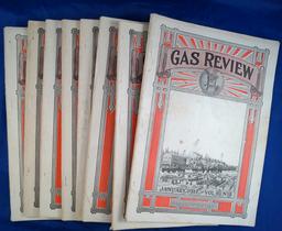Set of 9, Gas Review, Vol. 10, Jan, Feb, March, May, June, July, Aug, Sept, Oct, 1917