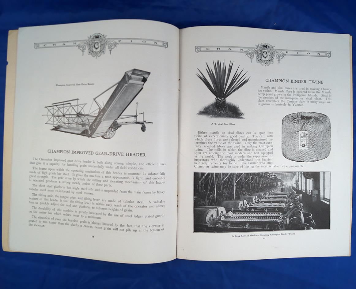 International Harvester Co "Champion" brochure, 1910, 32 pages