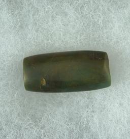 Highly polished 1 1/8" fully drilled pre-Columbian Jade bead found in Central America.