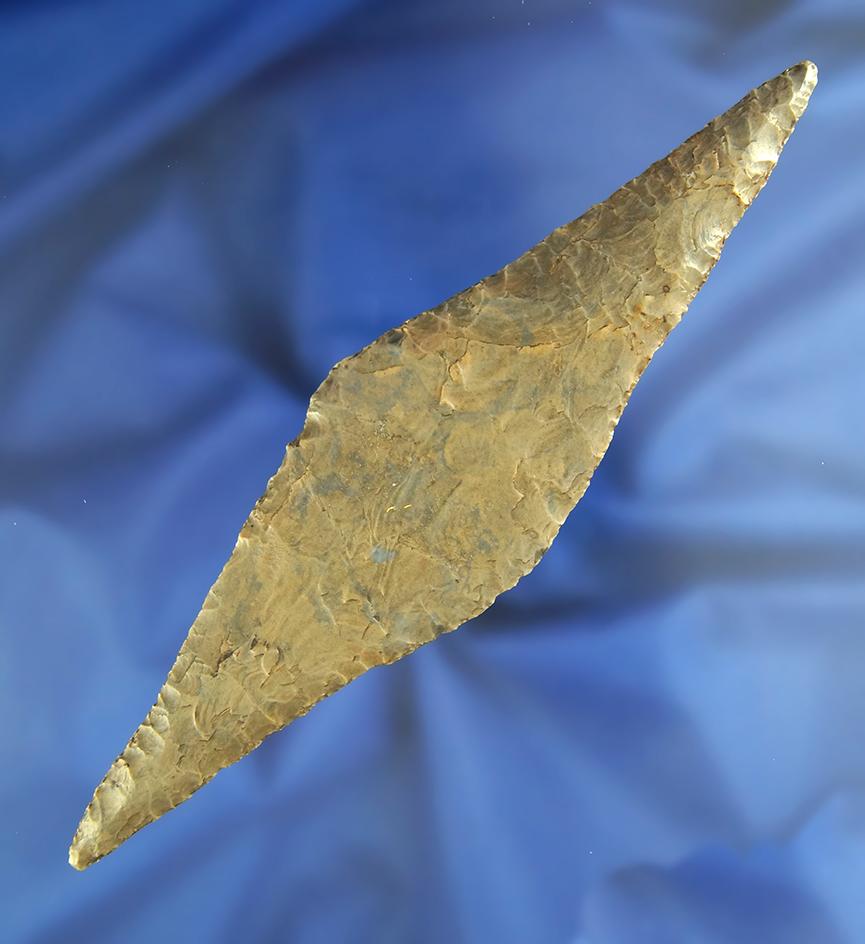 Nice! Very large 6 1/2" Harahey Knife made from Hornstone found in southern Ohio. Bennett COA.