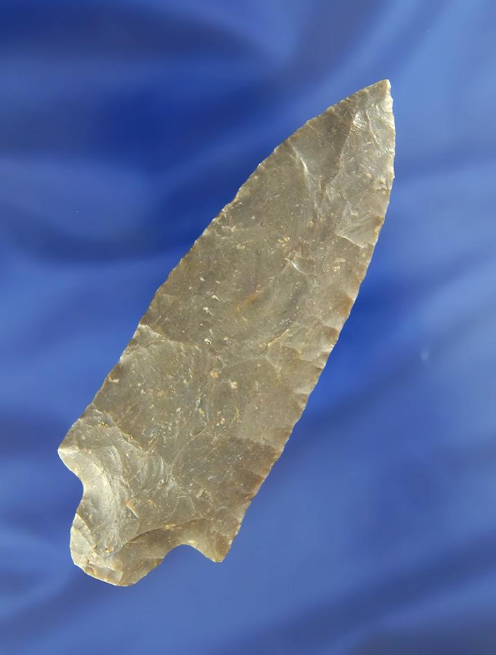 4 1/4" Pickwick Knife - Trigg Co.,  KY made from Hornstone. Ex. Bob Weeks  collection.  Bennett COA.