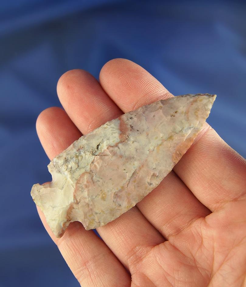 2 13/16" Tablerock Point made from nicely colored Flint Ridge Flint found in Ohio. Ex. Hovan.
