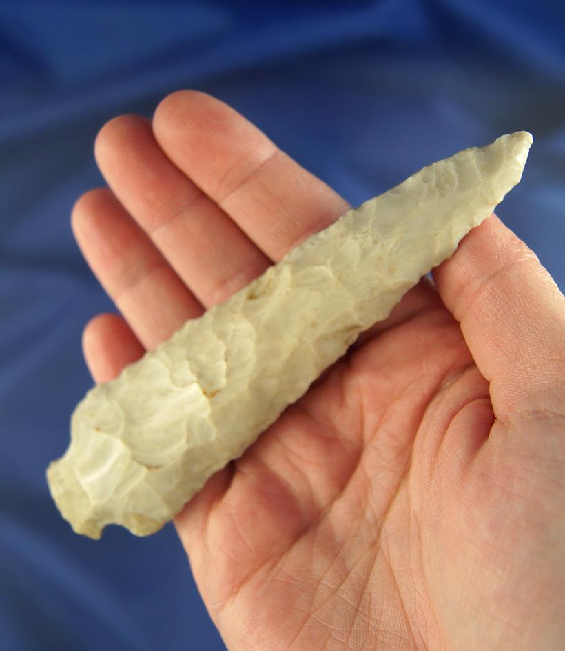 4 5/8" Flint Ridge Flint Archaic Stemmed Knife found in Indiana. Ex. Jeff Doren Collection