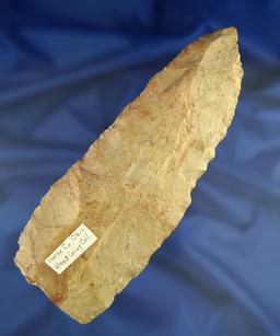 Very large 7 5/8" Archaic Blade with some ancient damage to base found in Huron Co.,  Ohio.