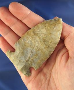 3 1/8" beautifully styled Archaic Sidenotch made from Flint Ridge Flint found in Crawford Co., Ohio.