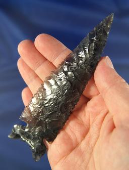 Exceptional and large! 4 7/8" Northern Sidenotch made from highly translucent Obsidian