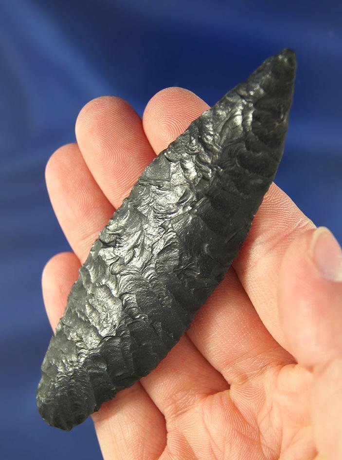 3 5/8" Obsidian Cascade with exceptional flaking- Lake County Oregon. - Stermer COA.