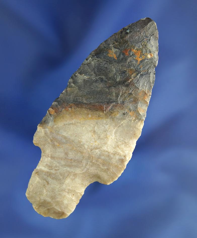 3 1/16" Adena made from two-tone Upper Mercer flint found in Ohio.  Bennett COA