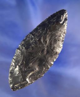 4 1/16" Bi-Pointed Obsidian Knife found near Fort Rock, Oregon.