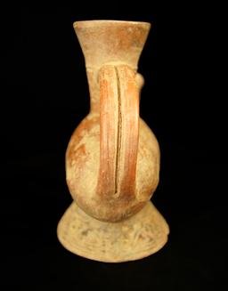 8 1/2" Jaguar Effigy Bottle - Lambayeque, Northern Peru, circa 1000-1200 AD.  Bennett COA.