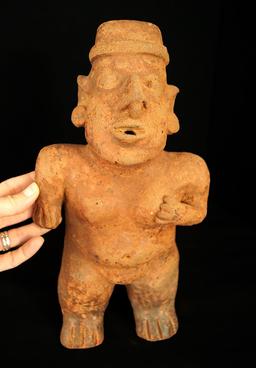 13" Tall Jalisco Standing Female Statue - Jalisco, West Mexico, circa 200 BC - AD 100. Schmitt COA.