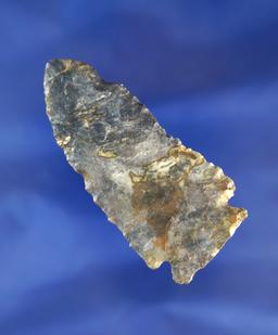 2 9/16" Kirk Cornernotch made from nicely patinated Coshocton Flint found in Ohio.