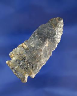 2 9/16" Kirk Cornernotch made from nicely patinated Coshocton Flint found in Ohio.