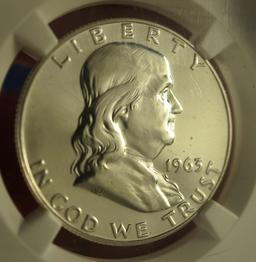 1963 Franklin Half Dollar Certified Proof 66 by NGC