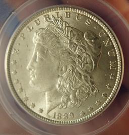 1889 Morgan Silver Dollar Certified MS 63 by ANACS