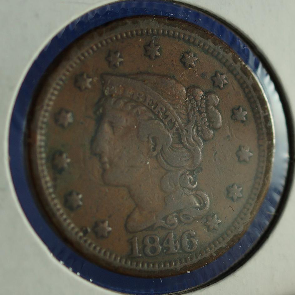 1845 and 1846 US Large Cents VF Details