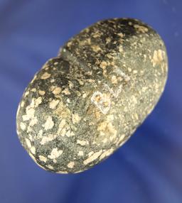 Columbia River Atlatl Weight made from porphyry, 2 5/8"L. Found near the Big Leap site, in Wasco Co.