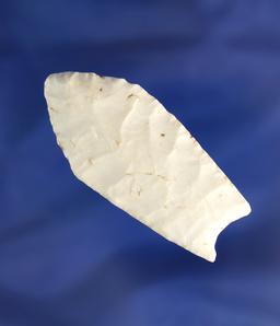 Sale highlight! Superb flaking on this 2 3/16" Burlington Flint Agate Basin - central Illinois.