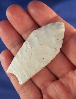 Sale highlight! Superb flaking on this 2 3/16" Burlington Flint Agate Basin - central Illinois.