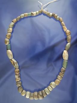 Nice 20" long strand of Columbia River stone beads. This is a strand of fine stone beads of assorted