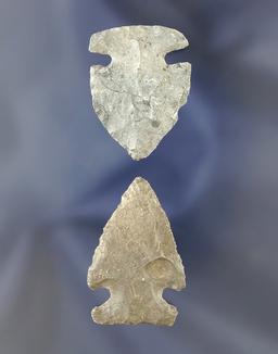 Pair of Intrusive Mound Points found in Ohio, largest is 1 5/16".