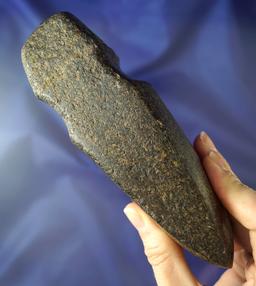 6 1/2" long 3/4 grooved Hardstone Axe - very well defined with a nice bit. Hancock Co., Ohio.