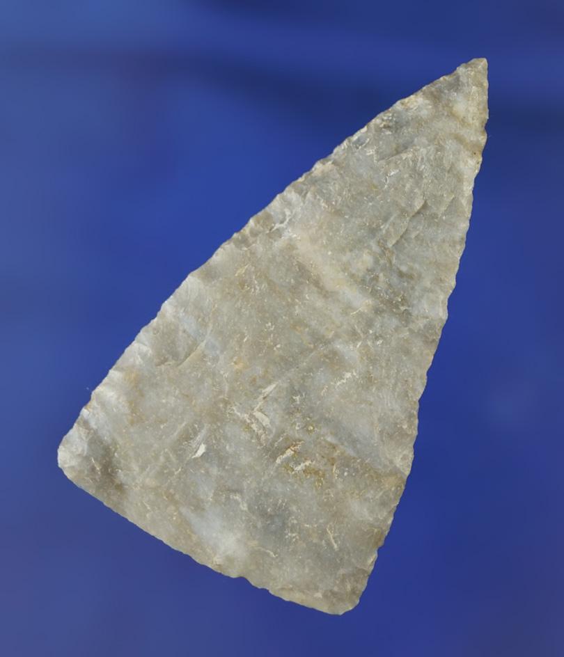 Well styled 2 7/16" Triangular Blade made from Flint Ridge Flint found in Ohio.