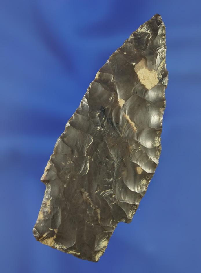 Rare Paleo!  3 1/2" Paleo Alberta that is nicely patinated and very well flaked - Nebraska. 2 COA's.