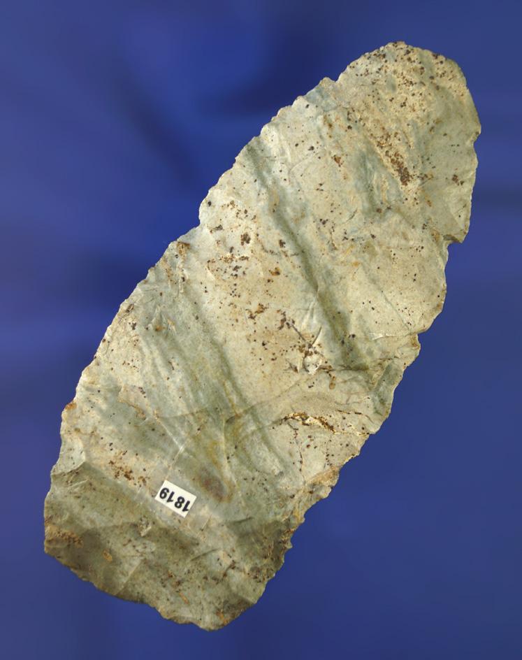 4 5/16" Flint Blade made from beautiful Indiana green Flint found in Miami Co.,  Ohio.