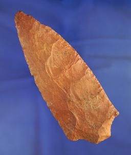 Large! 5 15/16" late Archaic Stemmed Knife found in Missouri in very nice condition. Bennett COA.