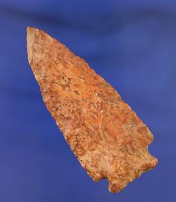 3 1/8" Archaic Cornernotch  found in Mississippi made from a nicely mottled pink and red Flint.