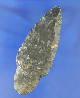 3 3/8" nicely styled Coshocton Flint Adena found in Tuscarawas Co., Ohio. Ex. Stan Copeland.